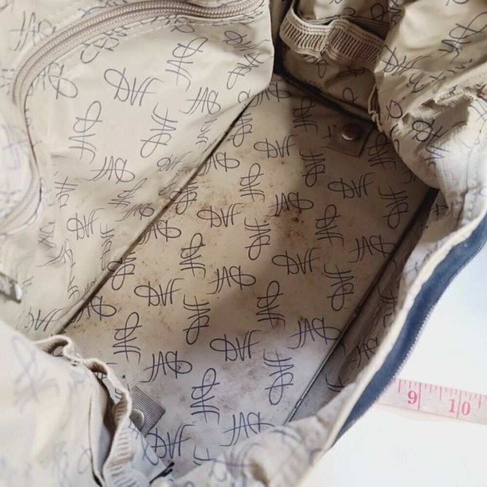 Vintage DVF Diane Von Furstenberg Ikat Fabric Over Night Travel Bag Luggage - Picture 15 of 16